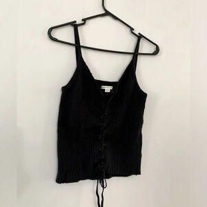 American Eagle Ribbed Tank Top All Black Size S